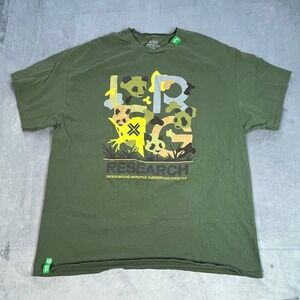 LRG Lifted Research Group Men's Graphic T-Shirt Olive Green Panda Research XLG